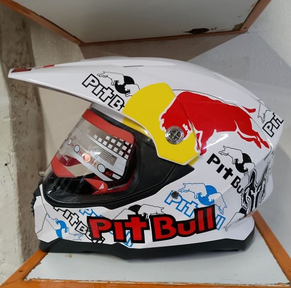 Motorcycle Quality Riding Helmets -Red bull/Pitbull off-road Helmets - Image 6