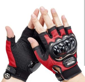 Probiker Half Finger Motorcycle Riding Gloves (Black,red,blue)