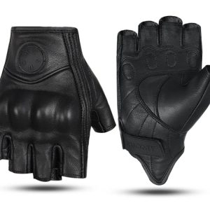 Leather Half-Finger Riding Gloves