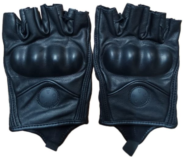 Leather Half-Finger Riding Gloves - Image 2
